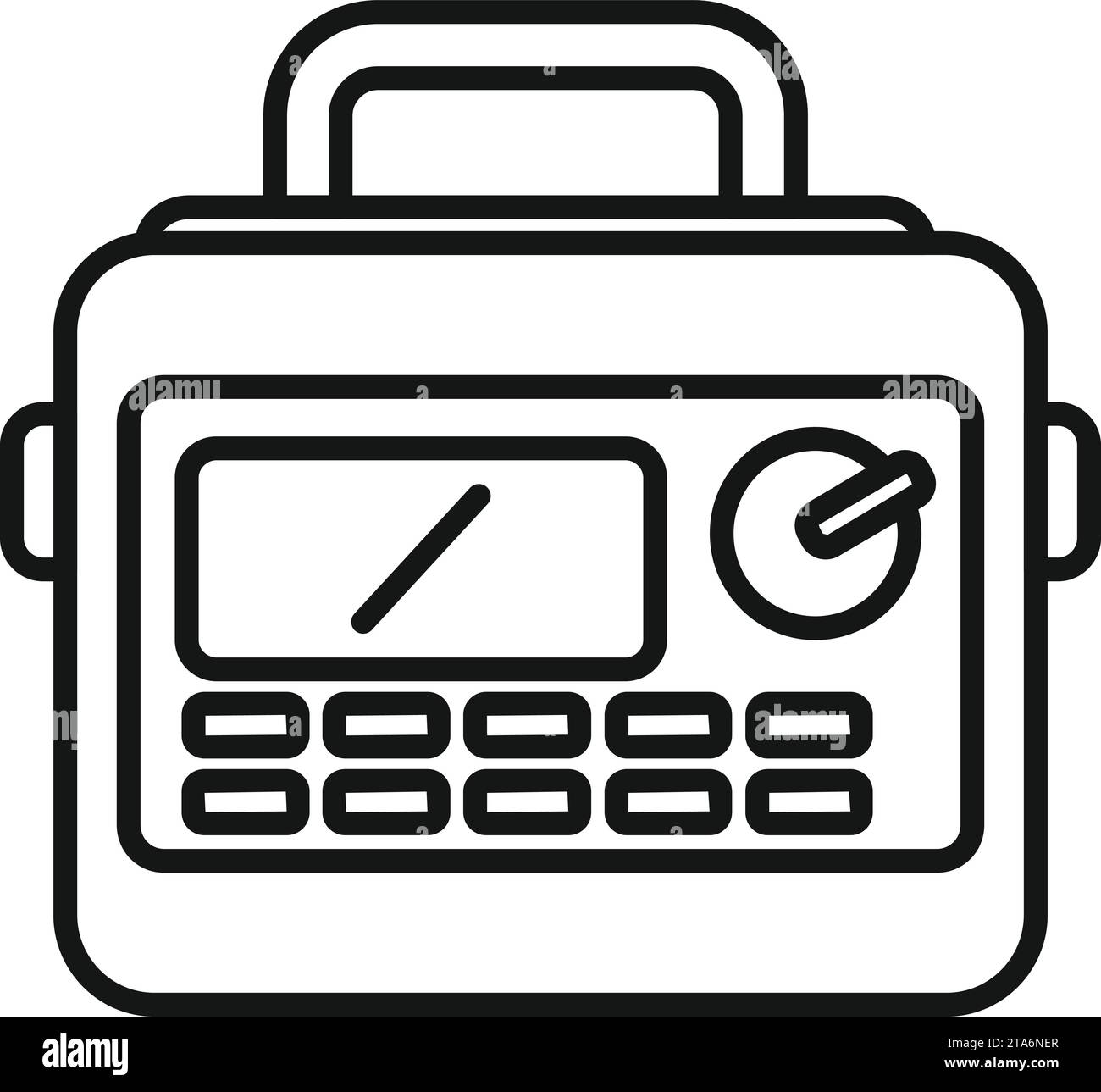 Medical defibrillator icon outline vector. Portable device. Aid heart ...