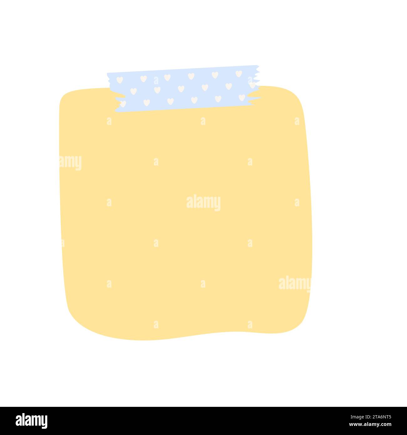 yellow note paper post with heart type. Love romantic sticker on wall ...