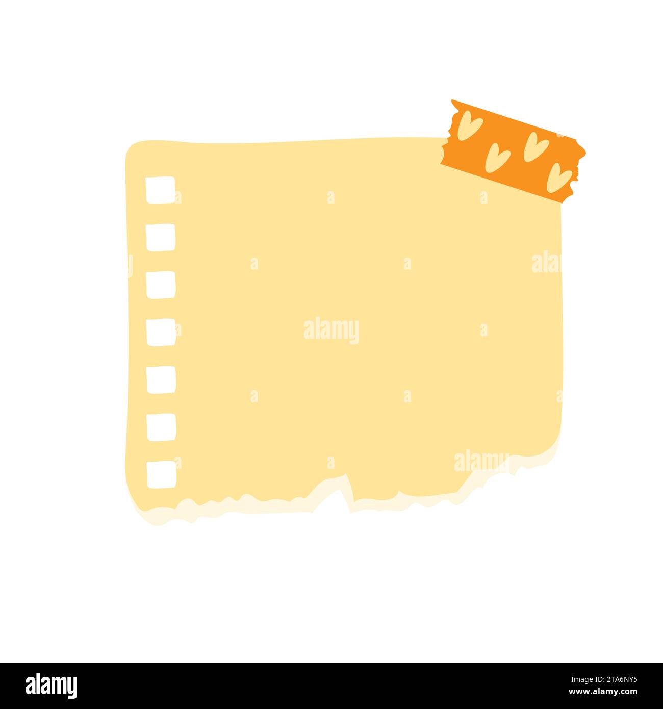 yellow note paper post with heart type. Love romantic sticker on wall ...