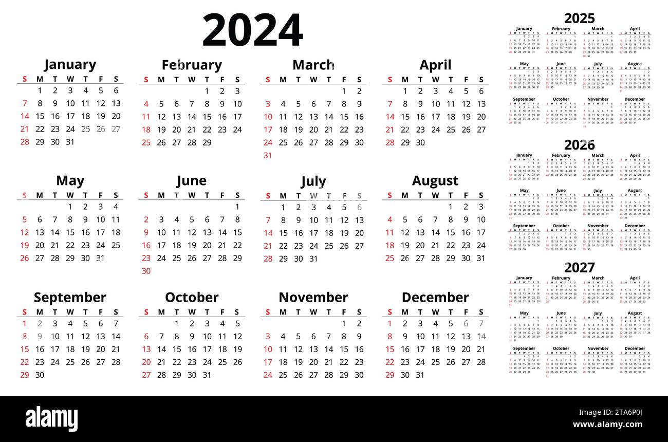 English 2026 calendar Cut Out Stock Images & Pictures - Alamy