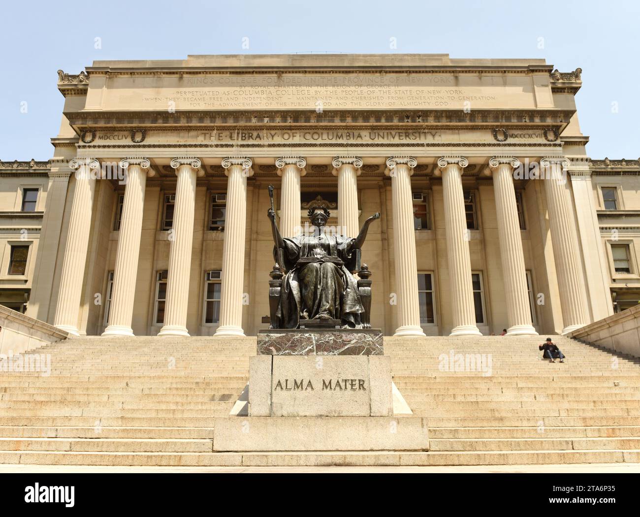 New York, USA - May 25, 2018: Alma Mater statue near the Columbia ...