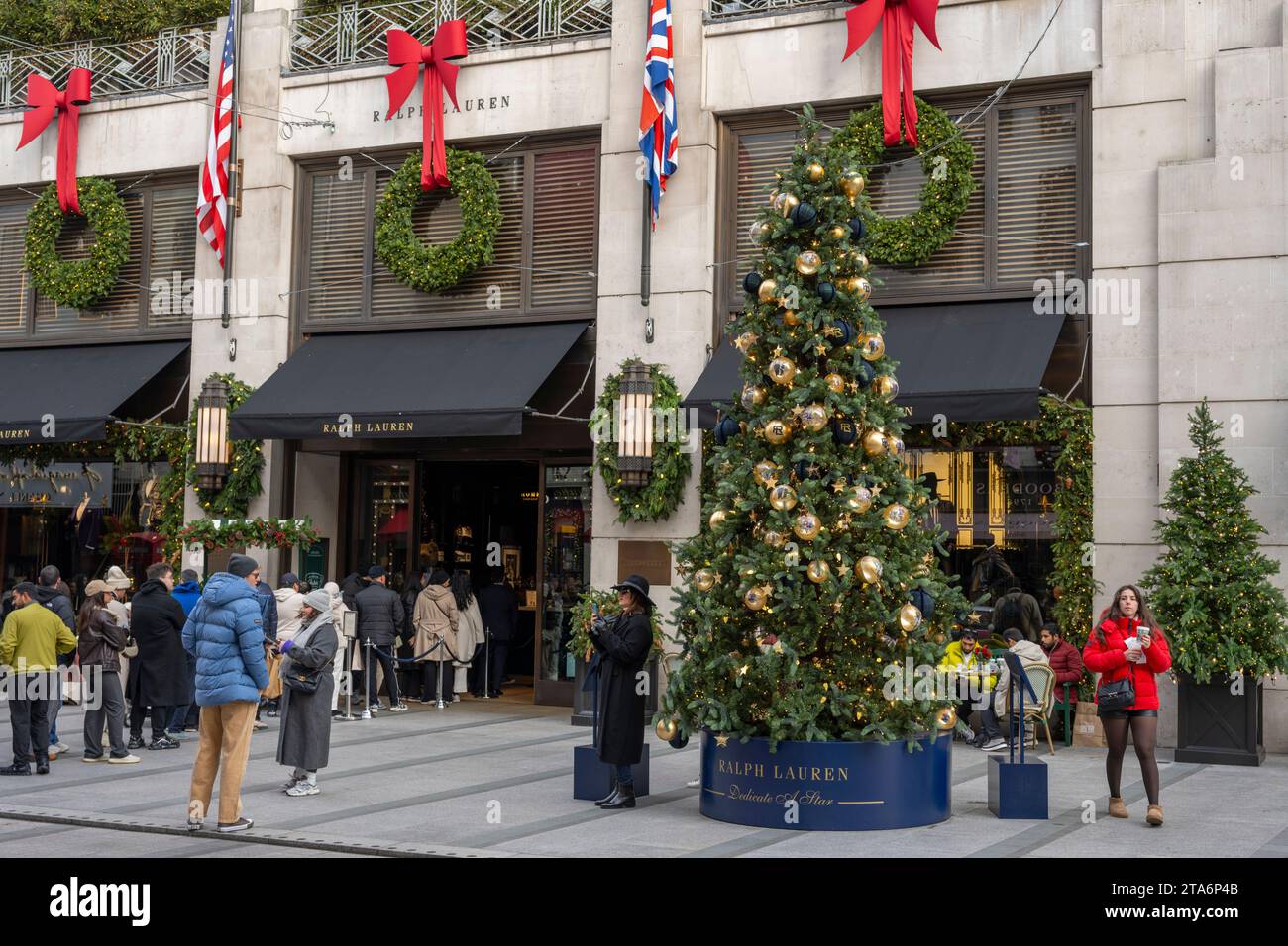 London, UK. 29th Nov, 2023. Central London shops decorated for