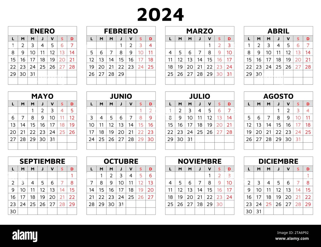 Calendario 2024: Notas y Planes (Spanish Edition)