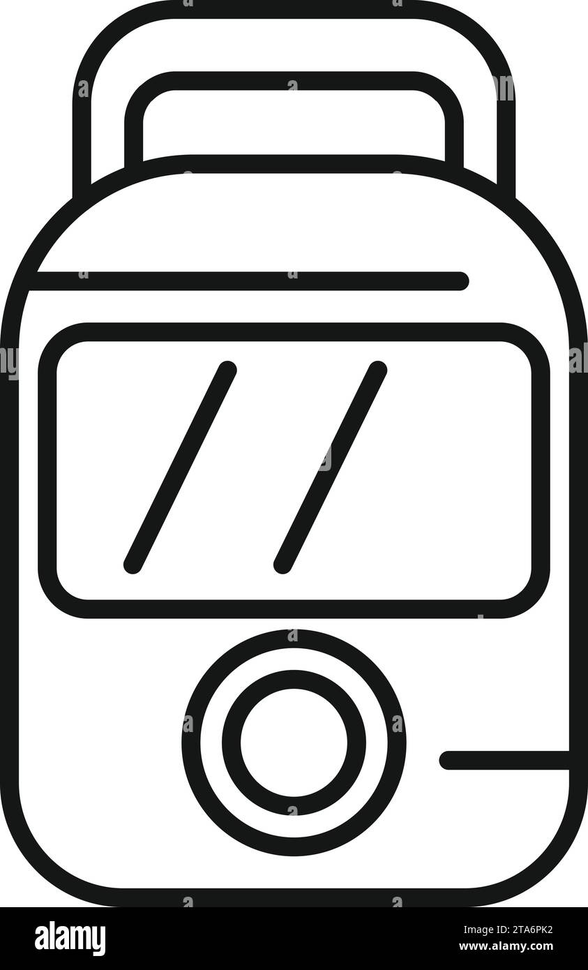 Safety defibrillator icon outline vector. Cardiac attack problem. Cross ...