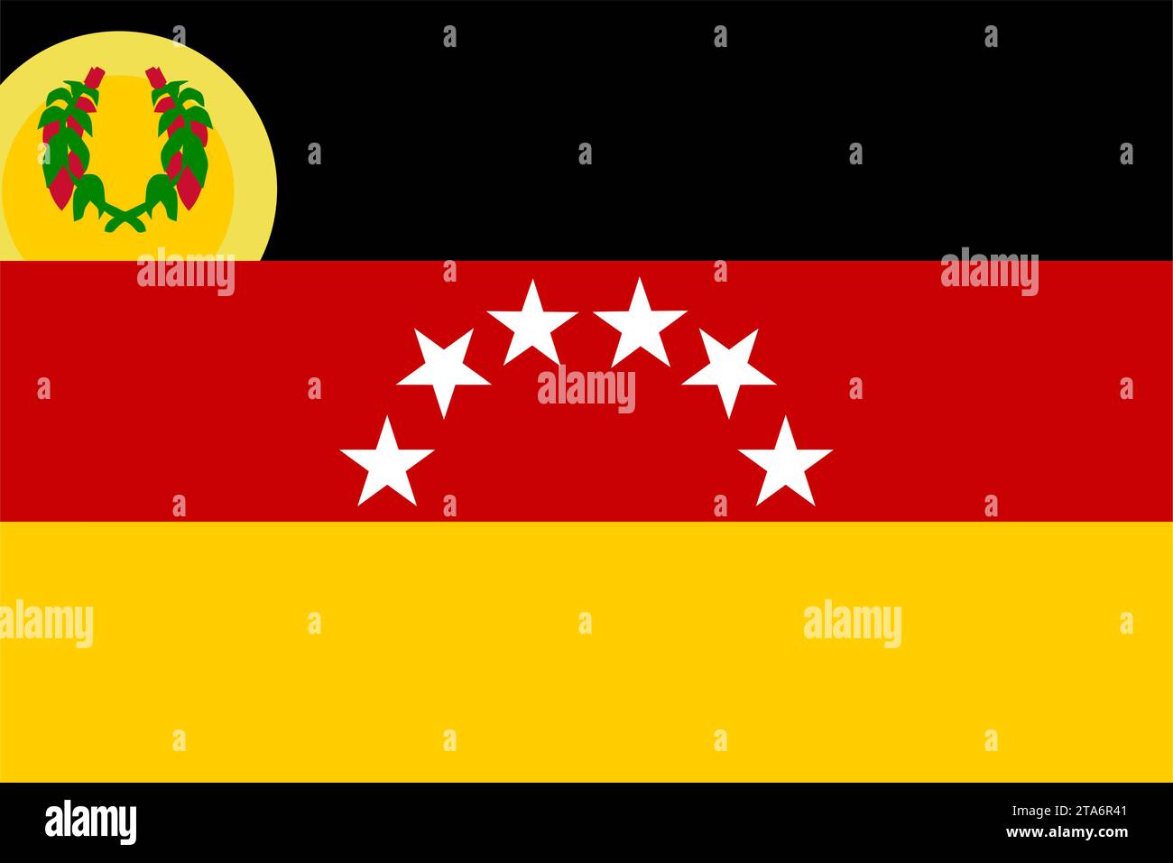 Wave flag of Miranda is a state of Venezuela. Banner or ribbon vector template Stock Vector