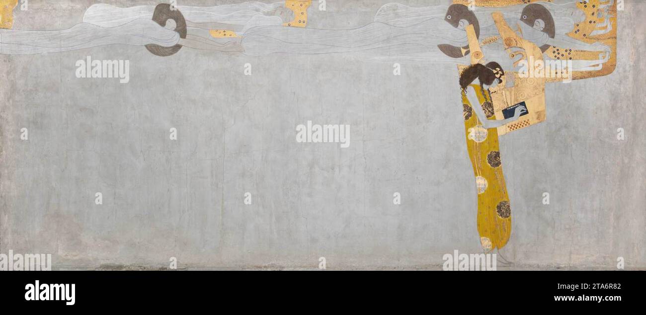 Beethoven Frieze: right wall (part 1) 1901 by Gustav Klimt Stock Photo