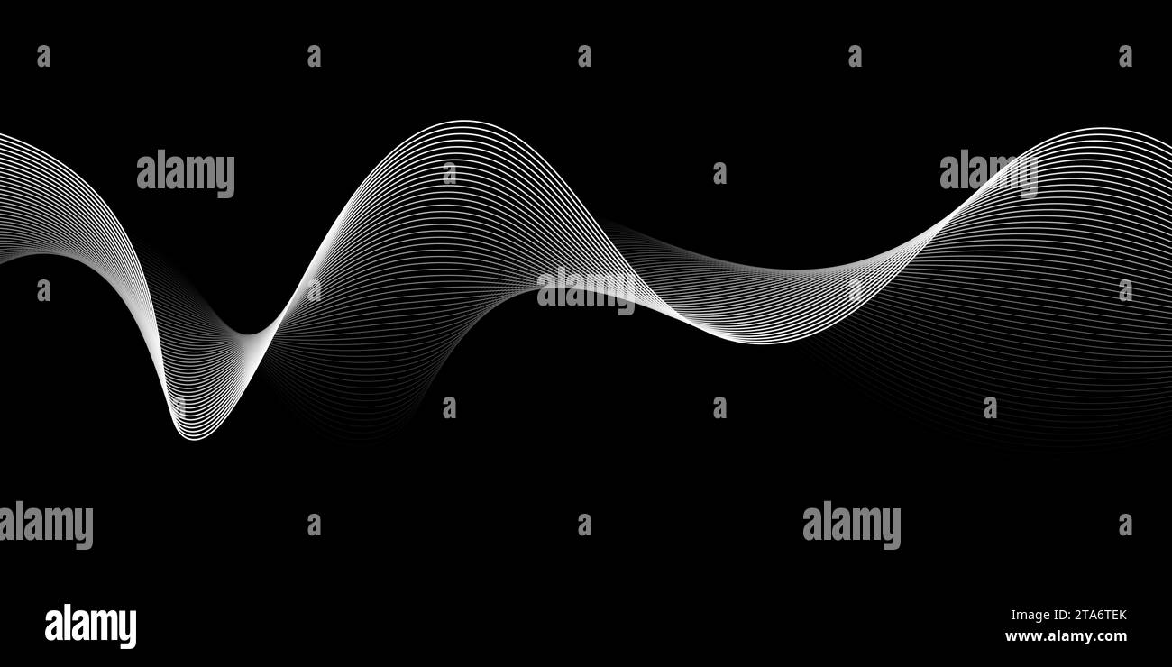 black and white wavy stripes background. Vector illustration Stock ...