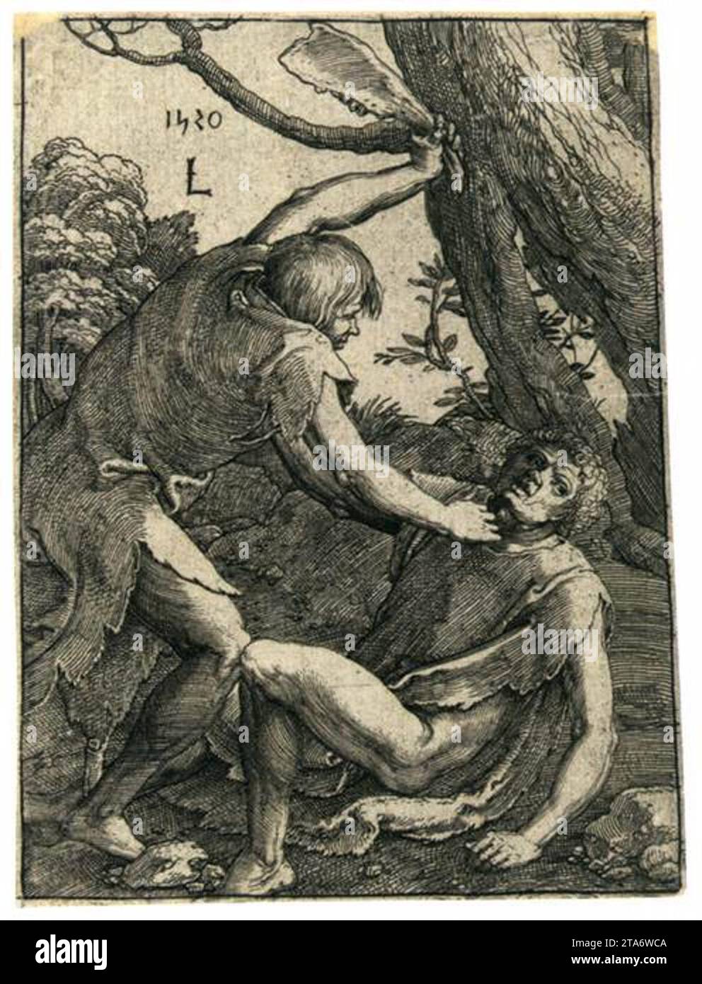 Cain Killing Abel 1520 by Lucas Van Leyden Stock Photo Alamy