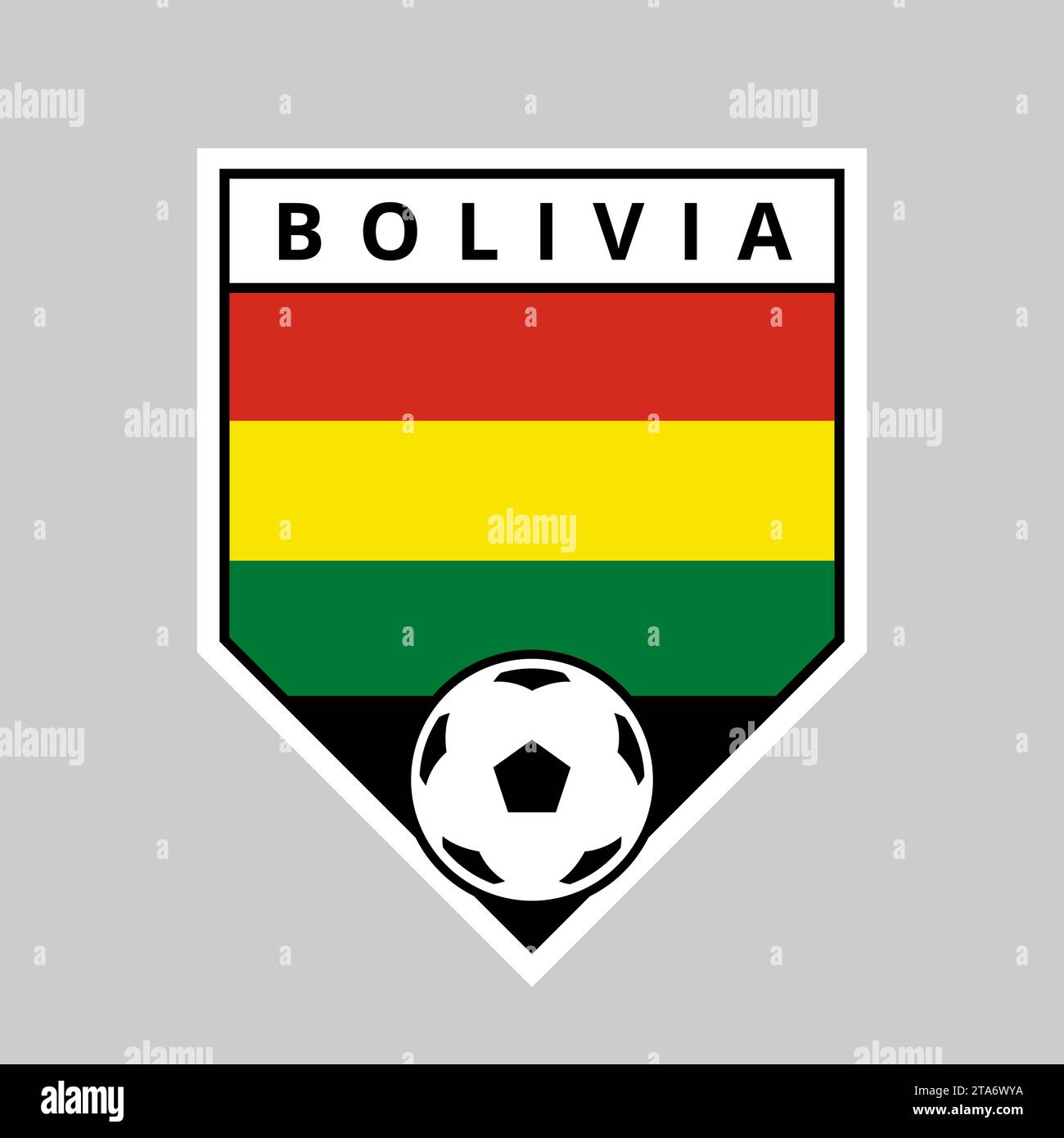 Illustration of Angled Shield Team Badge of Bolivia for Football Tournament Stock Vector
