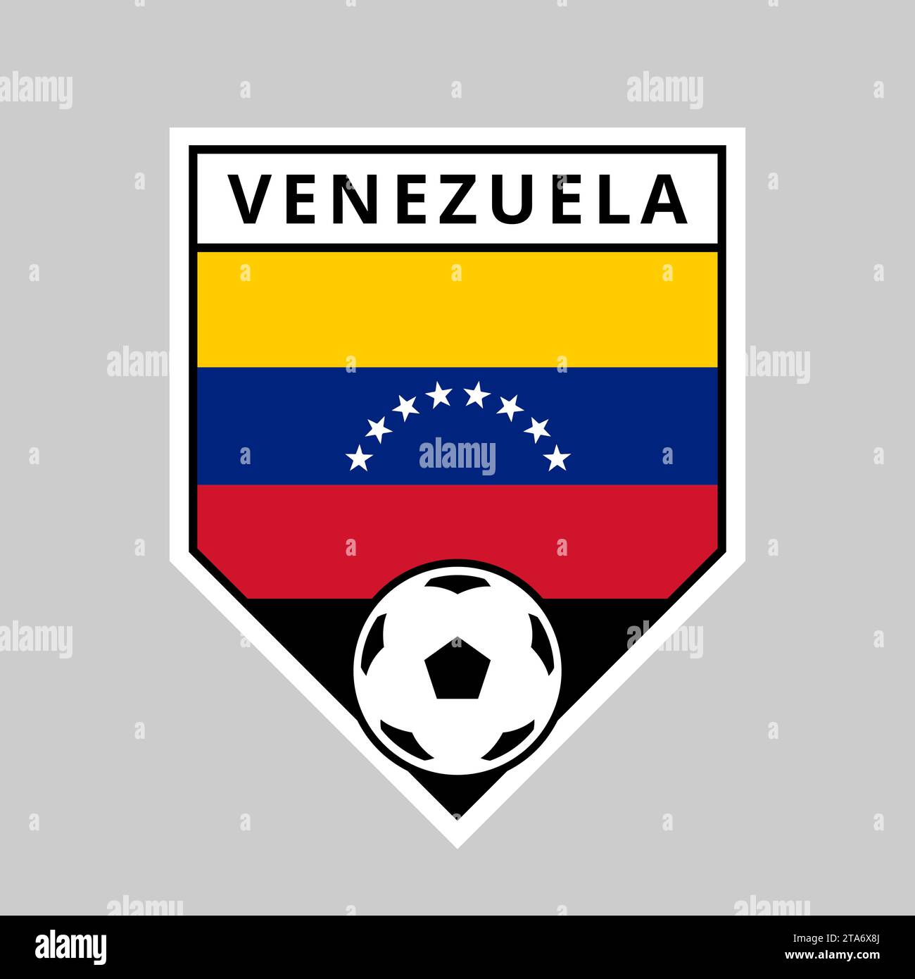 Illustration of Angled Shield Team Badge of Venezuela for Football Tournament Stock Vector