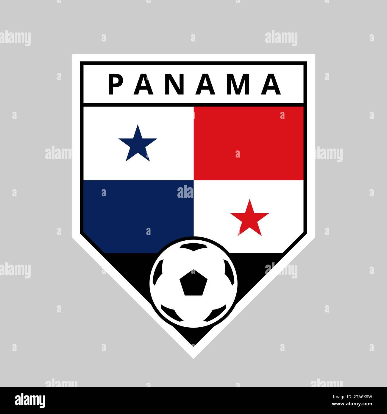 Illustration of Angled Shield Team Badge of Panama for Football Tournament Stock Vector