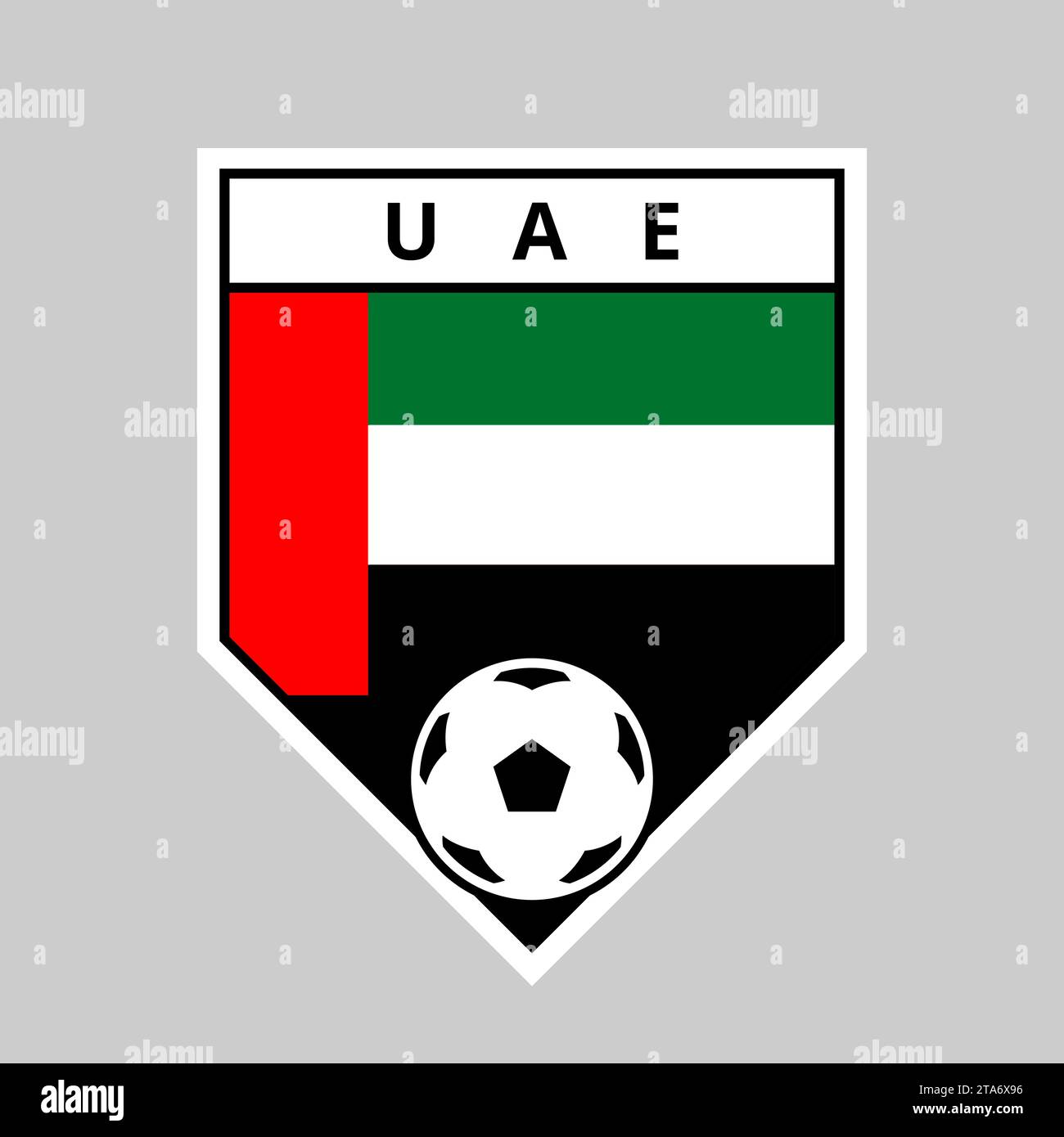 Illustration of Angled Shield Team Badge of United Arab Emirates for Football Tournament Stock Vector