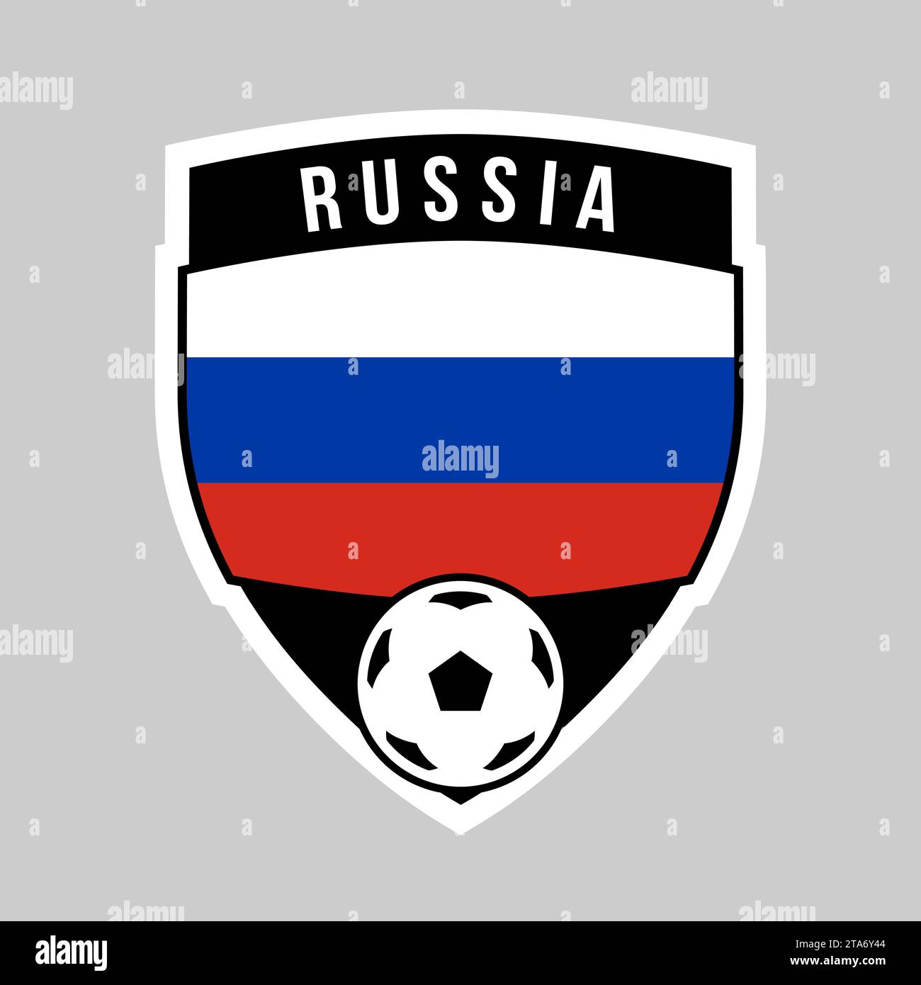Illustration of Shield Team Badge of Russia for Football Tournament Stock Vector