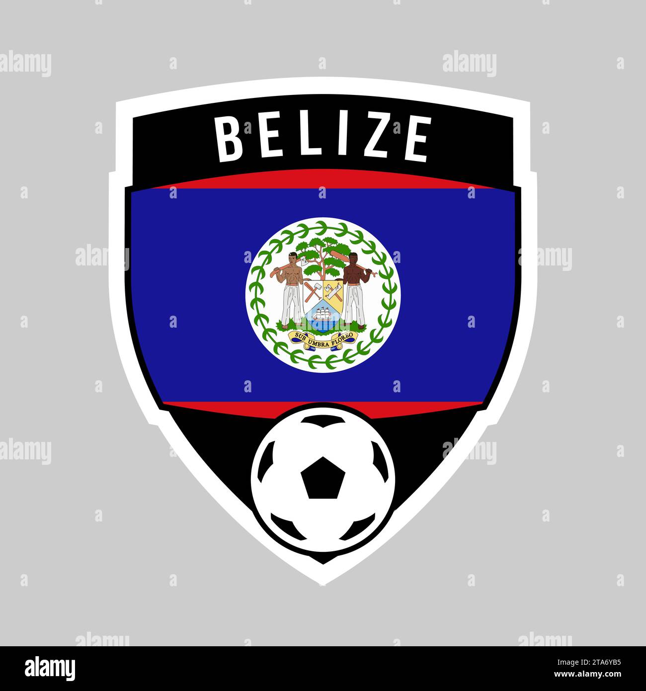 Illustration of Shield Team Badge of Belize for Football Tournament Stock Vector