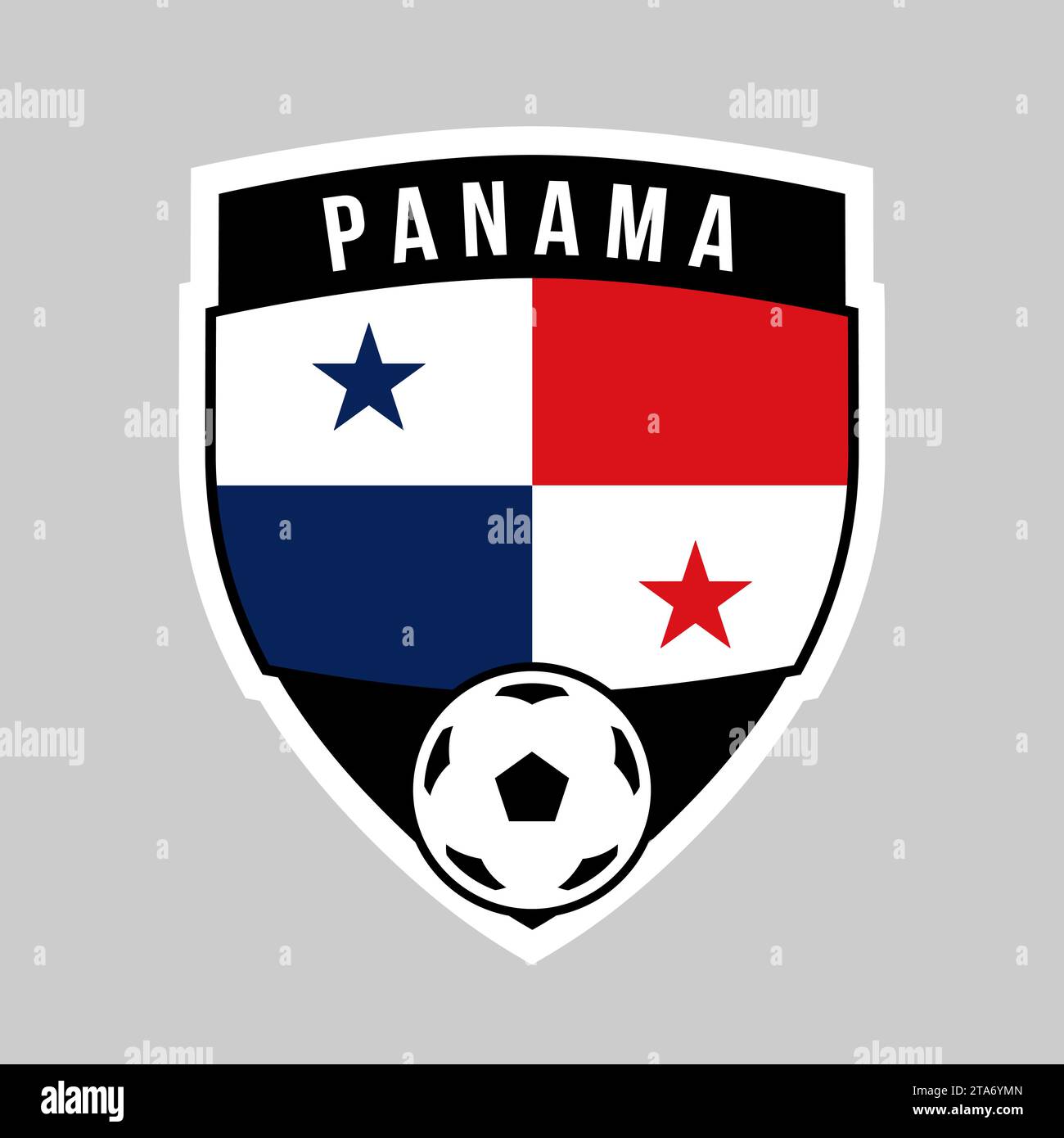 Illustration of Shield Team Badge of Panama for Football Tournament Stock Vector