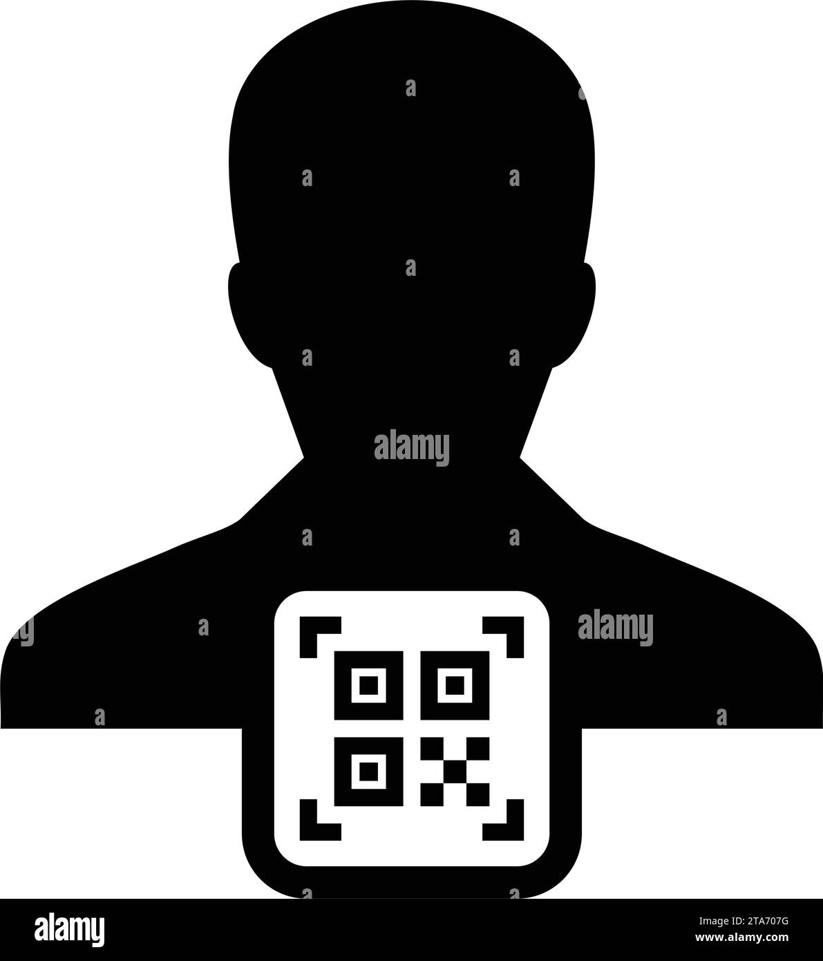 Digital id icon avatar with qr code for biometric identity in vector ...