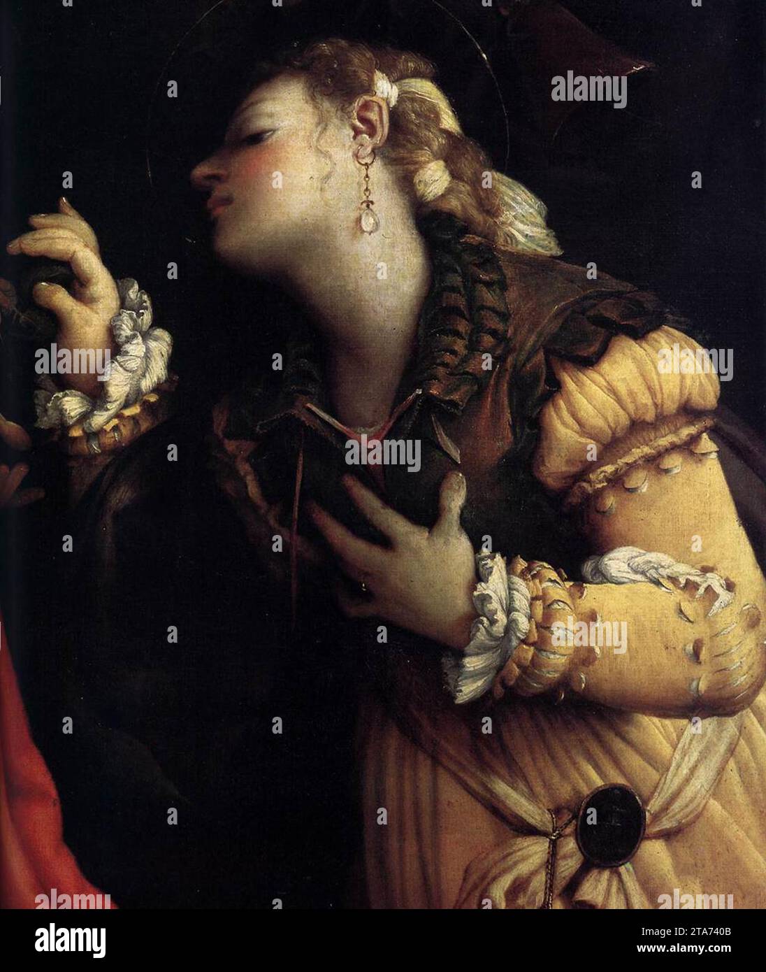 Mystic Marriage of St Catherine (detail) 1524 by Lorenzo Lotto Stock ...