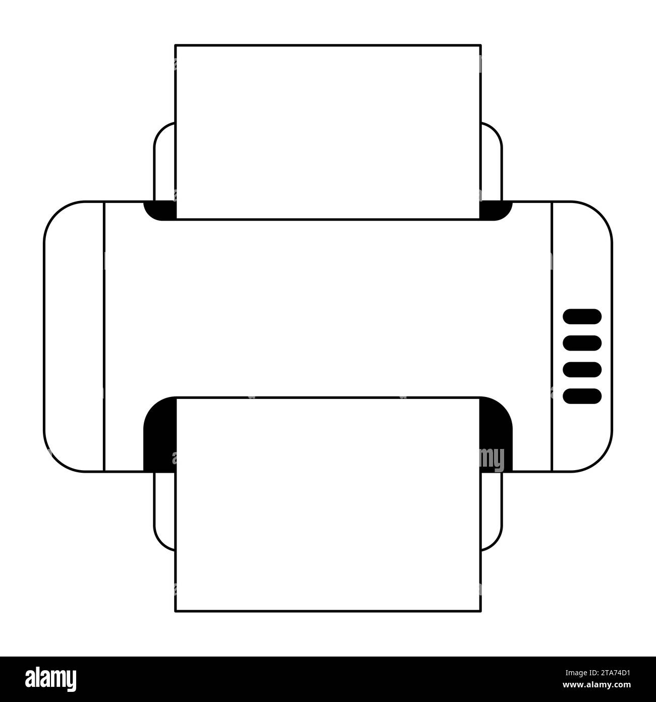 Illustration of printer. Computer equipment and work device Stock