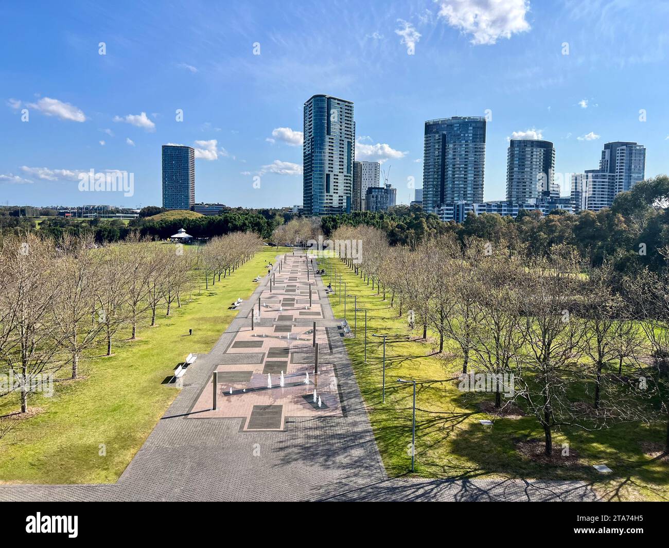 Bicentennial Park view from Treillage Tower, Sydney Olympic Park, Sydney, New South Wales, Australia Stock Photo