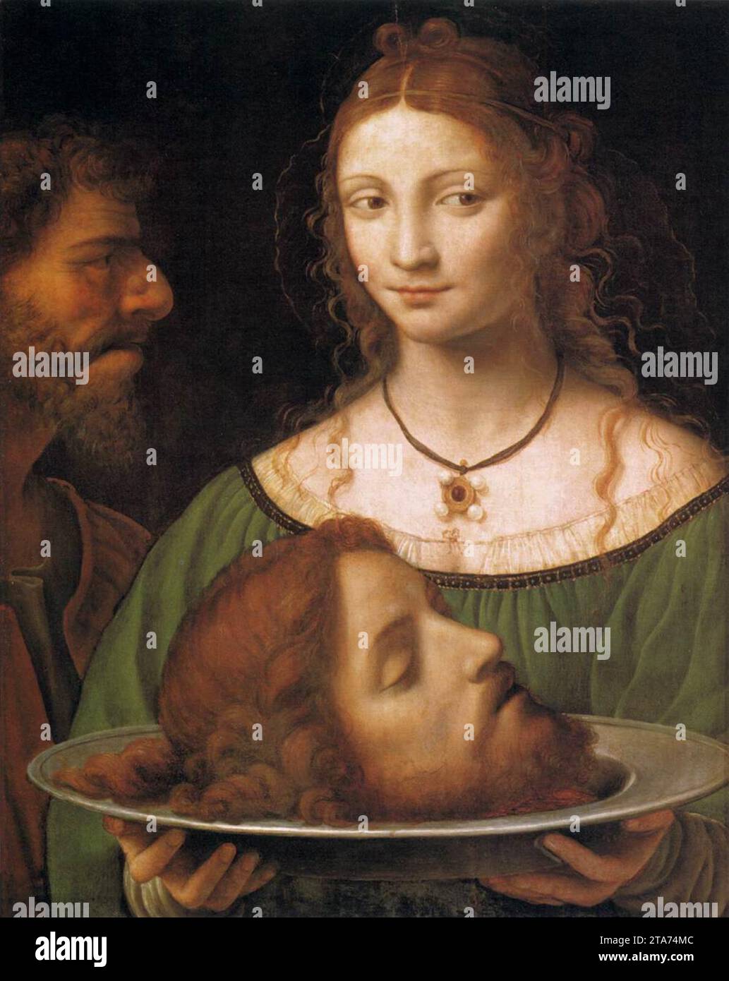 Salome with the Head of John the Baptist - by Bernardino Luini Stock ...