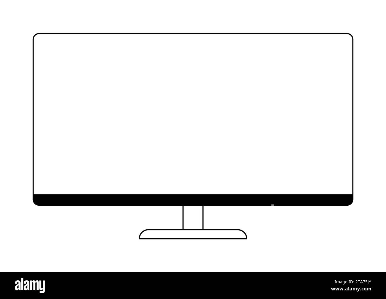Illustration of monitor. Computer equipment and work device Stock