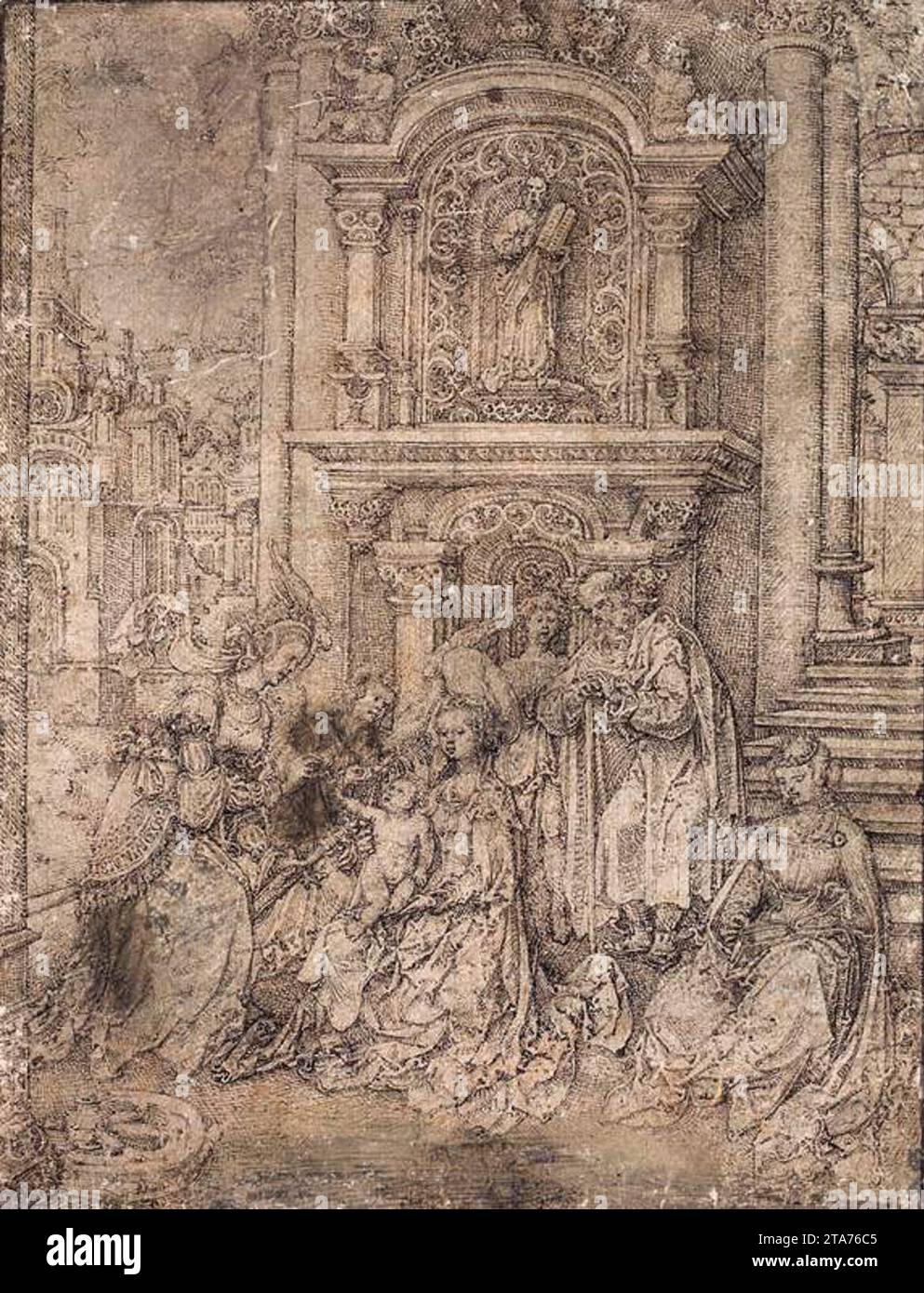 The Mystic Marriage of St Catherine 1503-08 by Jan Gossart Stock Photo ...