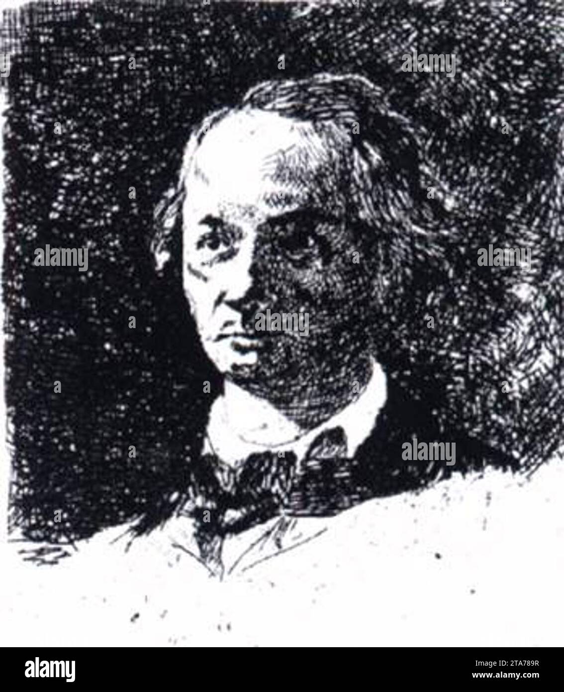 Baudelaire Bareheaded, Full Face 1865-68 by Edouard Manet Stock Photo