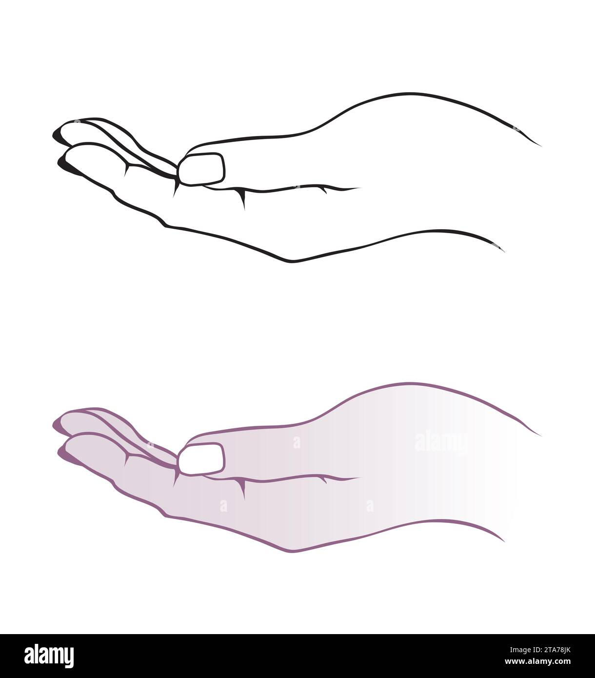 Template of  two drawn hand that could hold something Stock Vector