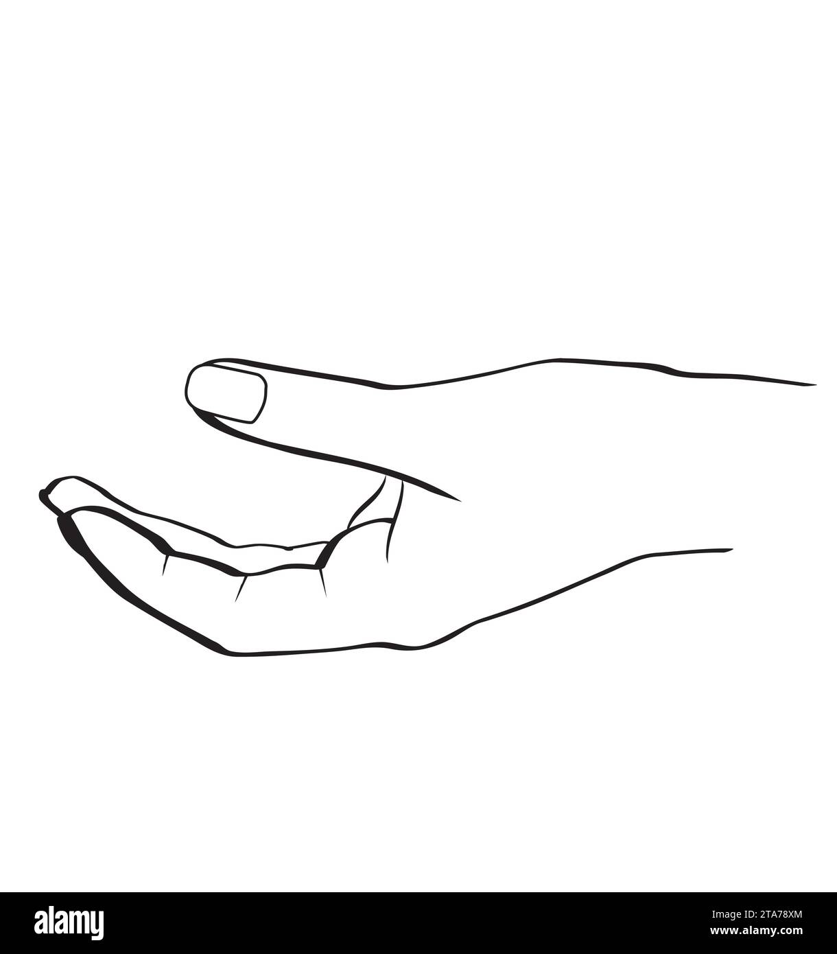 Template of a drawn hand that could hold something Stock Vector