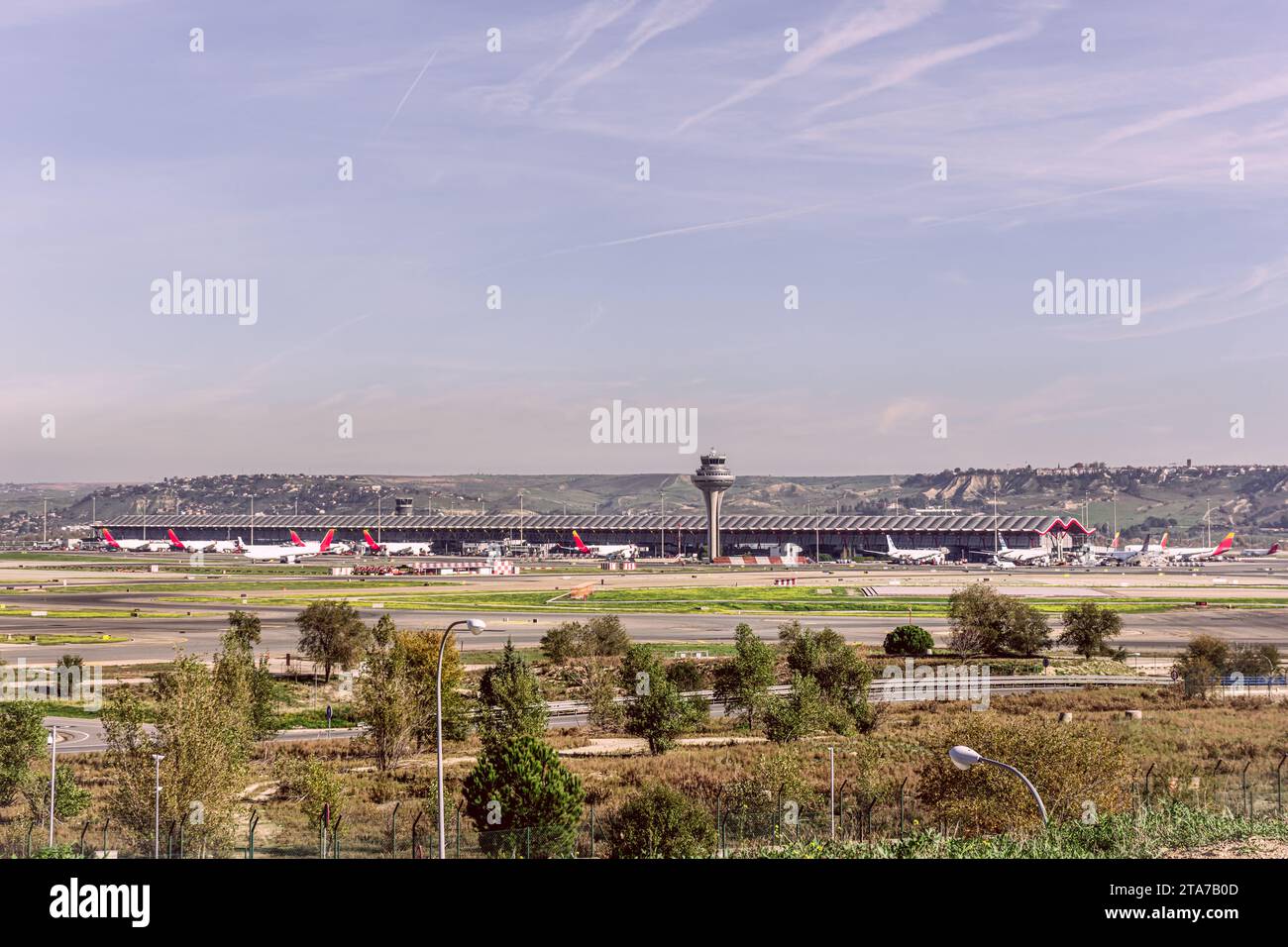 Facades of one of the terminals of Madrid Barajas airport Stock Photo