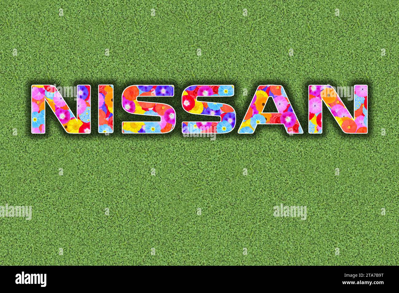 logo of japanese car company nissan as symbol of clean energy Stock