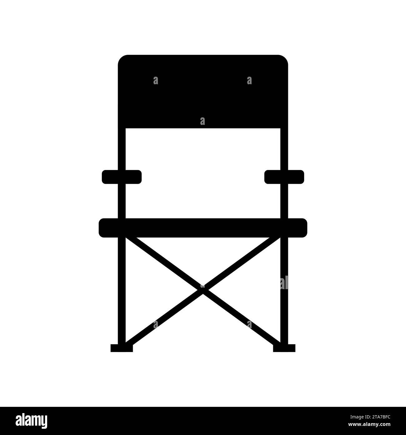 Folding fishing chair icon isolated on white background. Vector illustration. Stock Vector