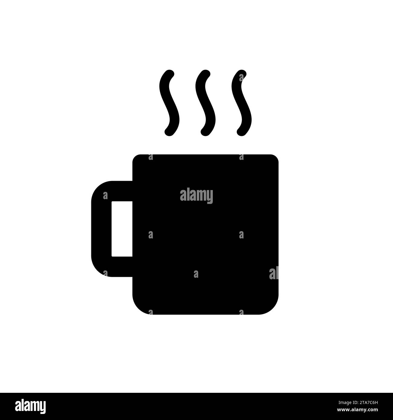 Coffee cup flat icon isolated on white background. Vector illustration ...