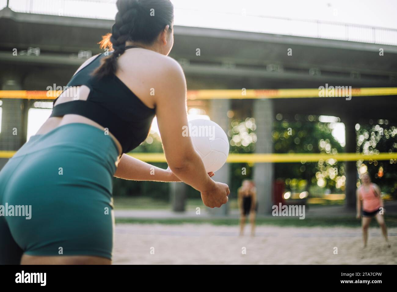 my friend is good at playing volleyball