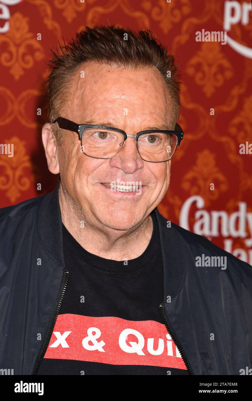 LOS ANGELES, CALIFORNIA NOVEMBER 28 Tom Arnold attends the world