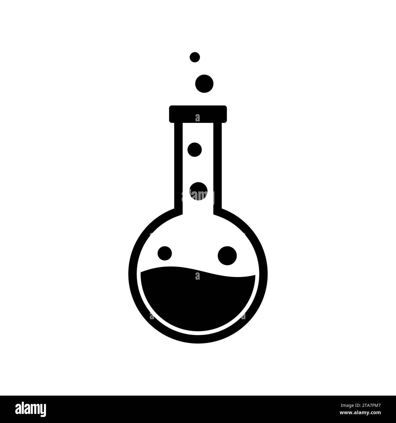 Lab flask icon isolated on white background, Laboratory glassware or ...