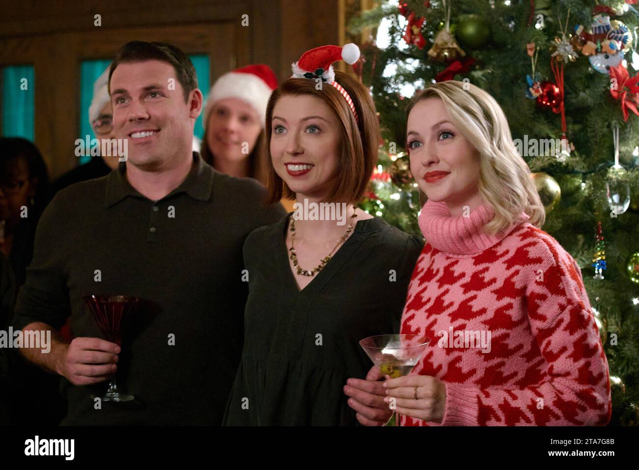 HOLIDAY HOTLINE, from left Michael Strickland, Cora Matheson, Emily