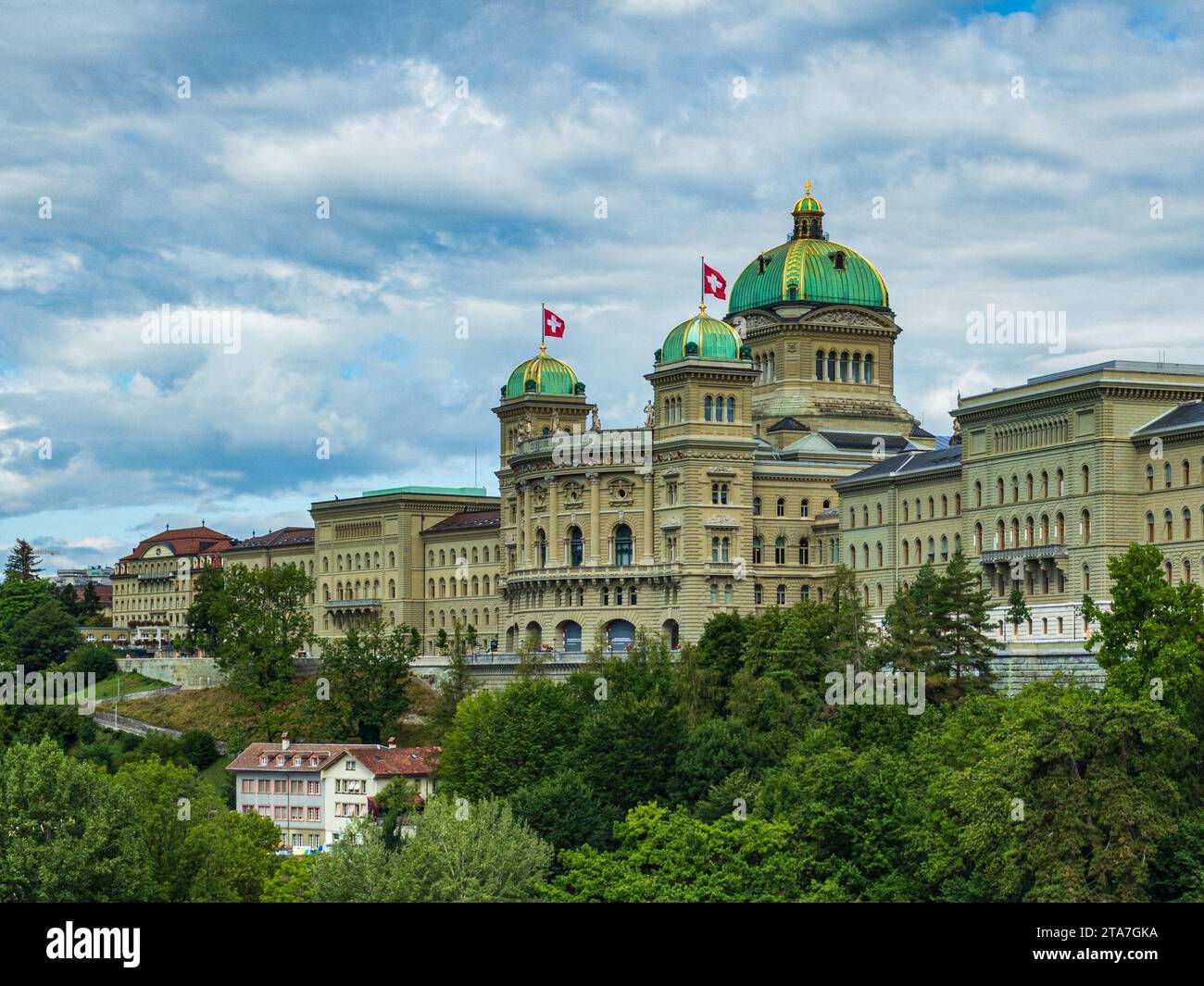 Swiss Parliament Building in Bern, Switzerland Stock Photo
