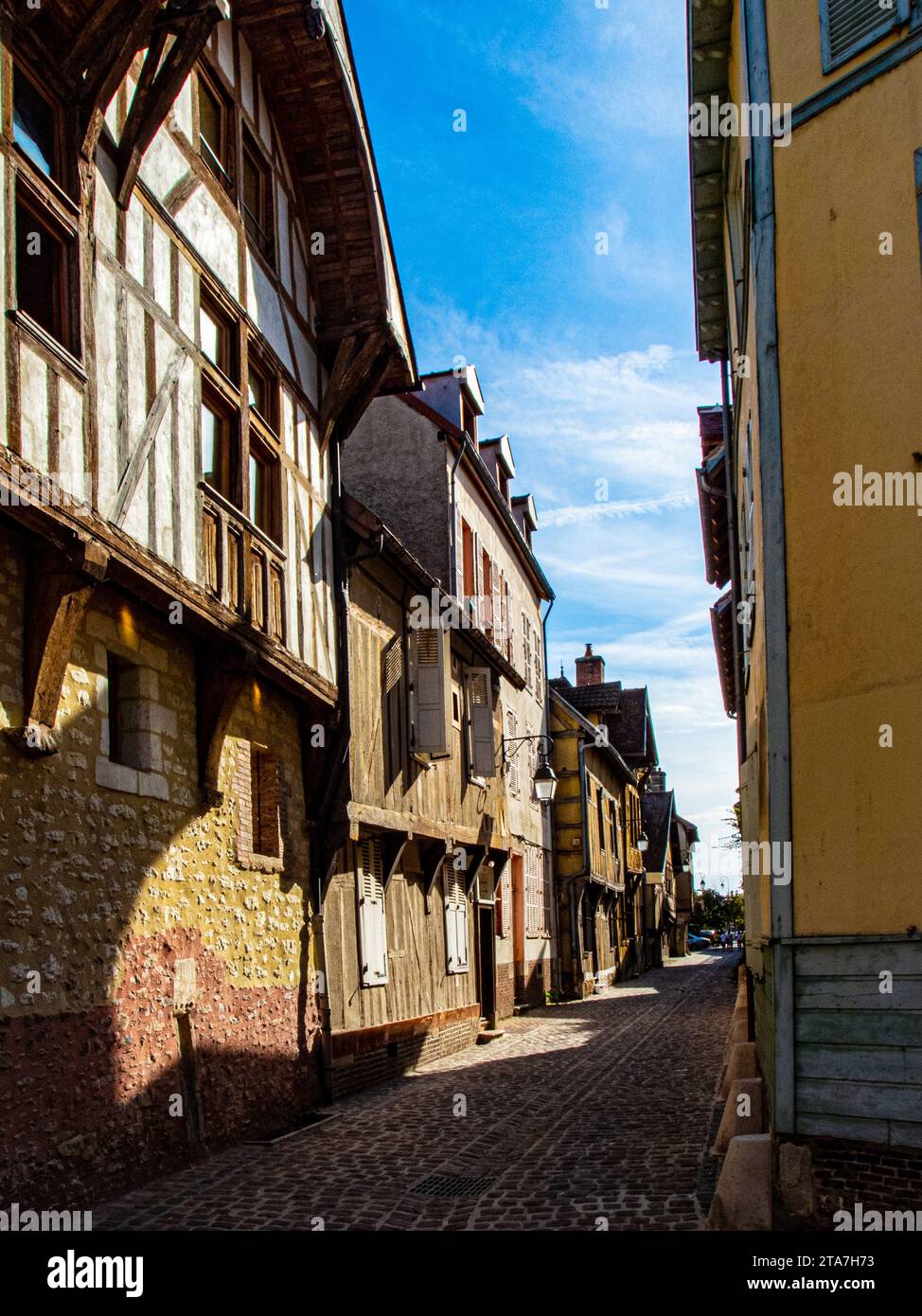 Half Timber Houses in Troyes in France Stock Photo