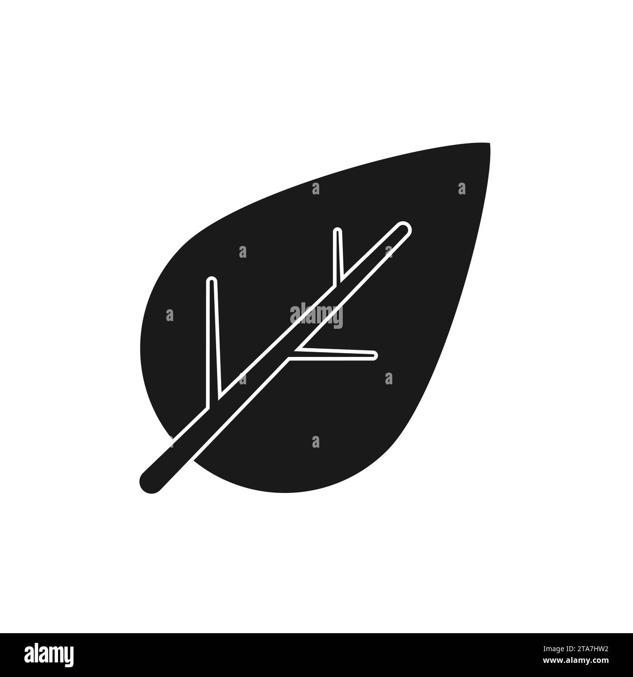Black Leaf icon isolated on white background. Vector illustration Stock ...