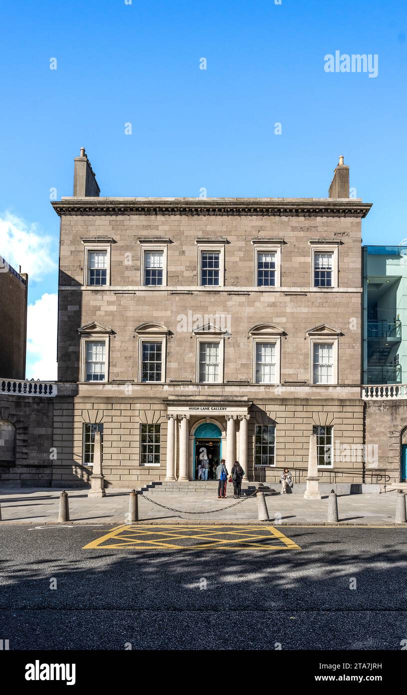 Neoclassical façade of Dublin City Gallery The Hugh Lane, hosted in Charlemont House built in mid-18th century by William Chambers, Dublin, Ireland Stock Photo