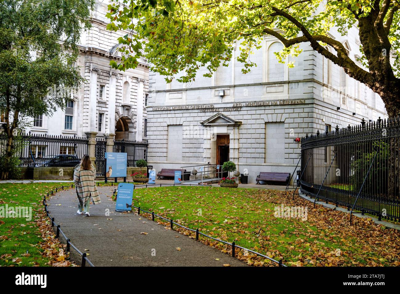 Entrance of National Museum of Ireland – Natural History, also called the Dead Zoo, in Merrion Street, Dublin city center, Ireland Stock Photo