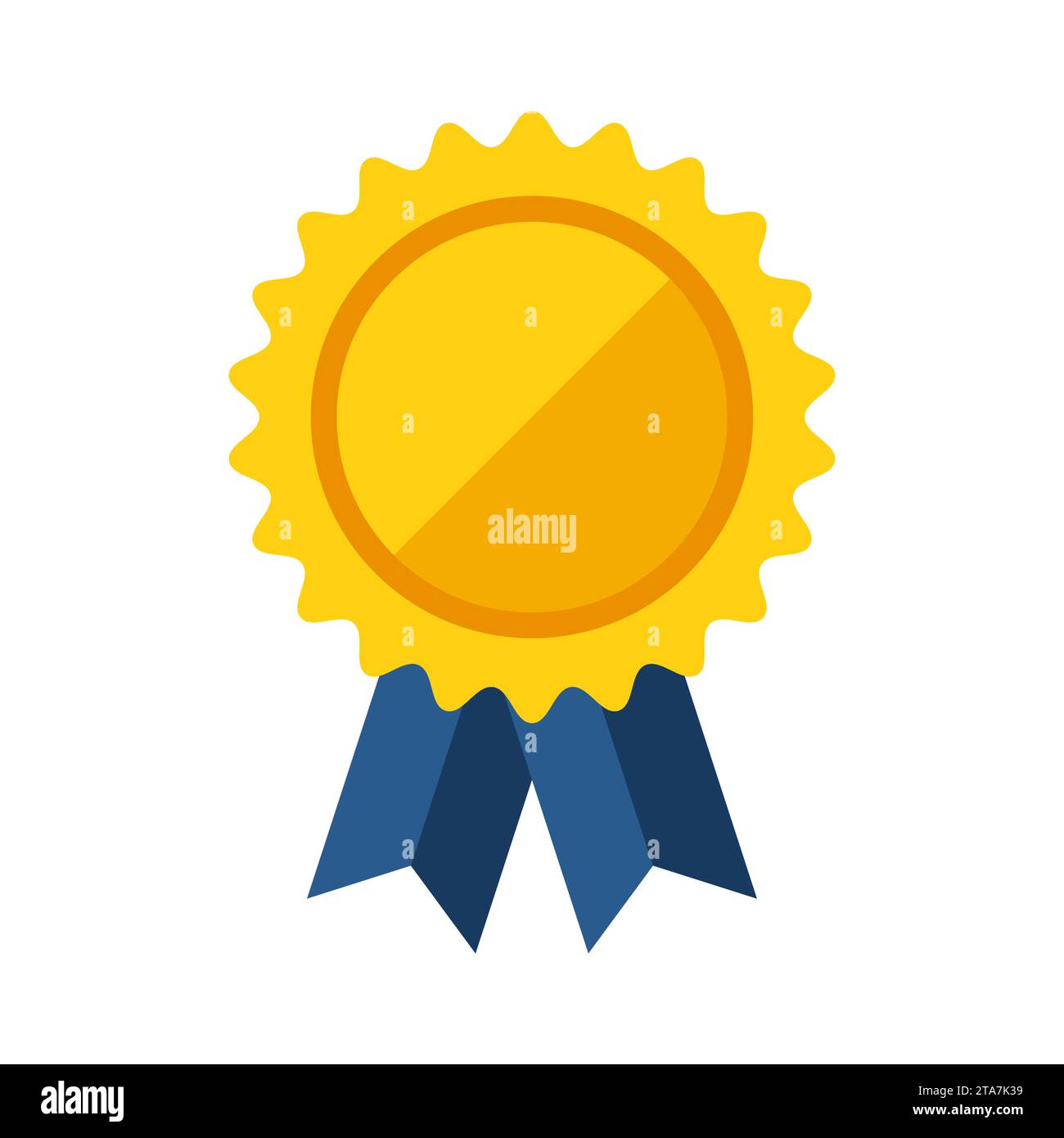 Gold medal icon in flat style isolated on white background. Vector ...