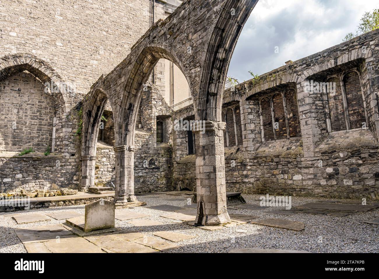 The ruins of Portlester chapel, built in the 15th century, in St Audoen's Church, Dublin city center, Ireland Stock Photo