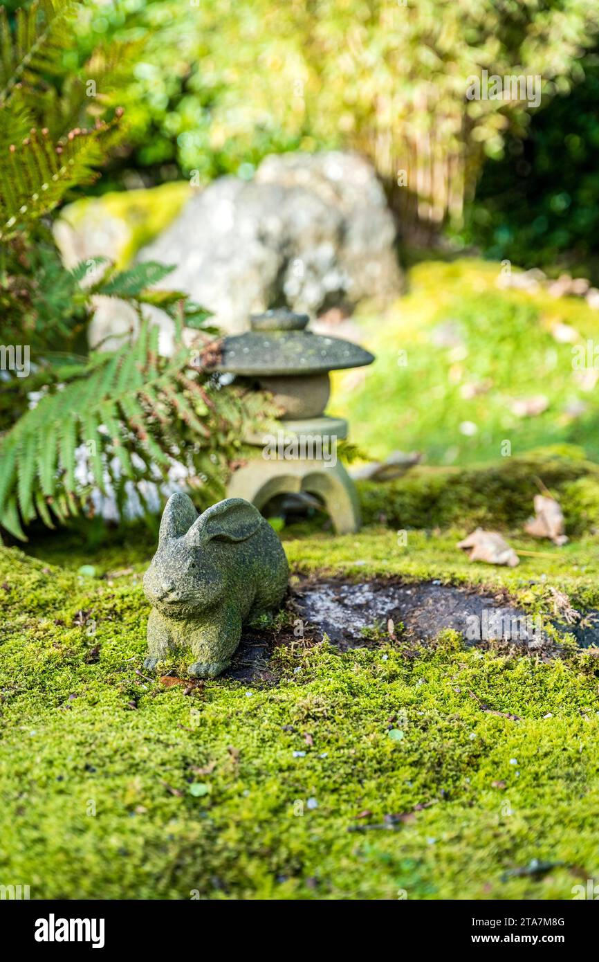 Detail of Lafcadio Hearn Japanese Gardens, gardens dedicated to the Irish-Greek writer, seaside town of Tramore, County Waterford, Ireland Stock Photo