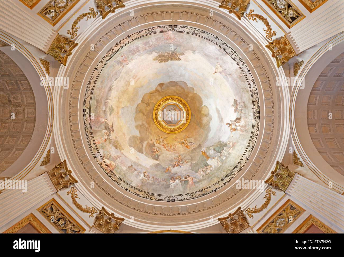 GENOVA, ITALY - MARCH 7, 2023: The cupola of the church Chiesa di San Sisto by Michel Cesare Danielli (1835-1837). Stock Photo