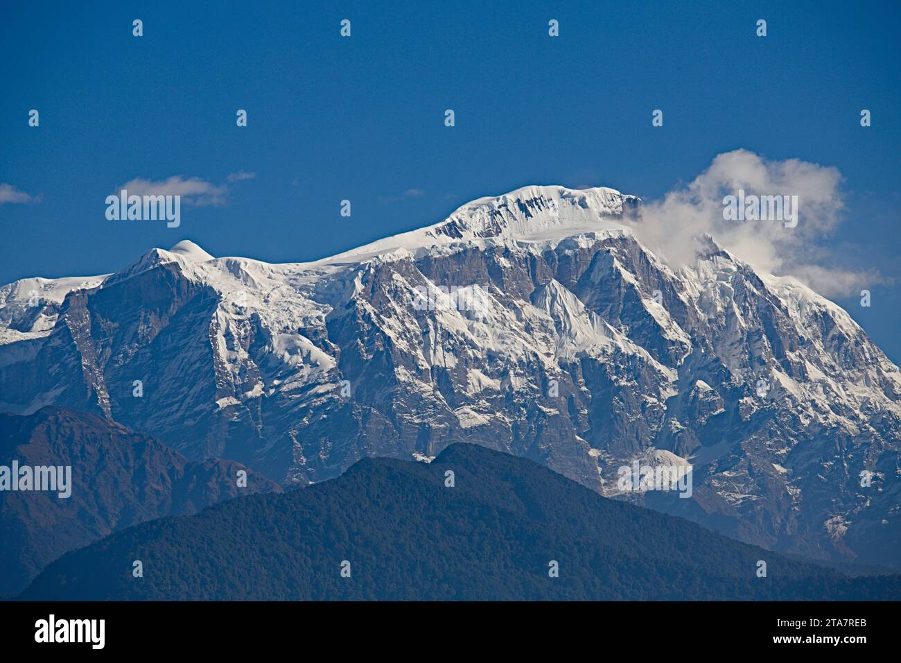 Nepal, Pokhara, Himalayas, Annapurna Range, Lamjung Himal Stock Photo ...