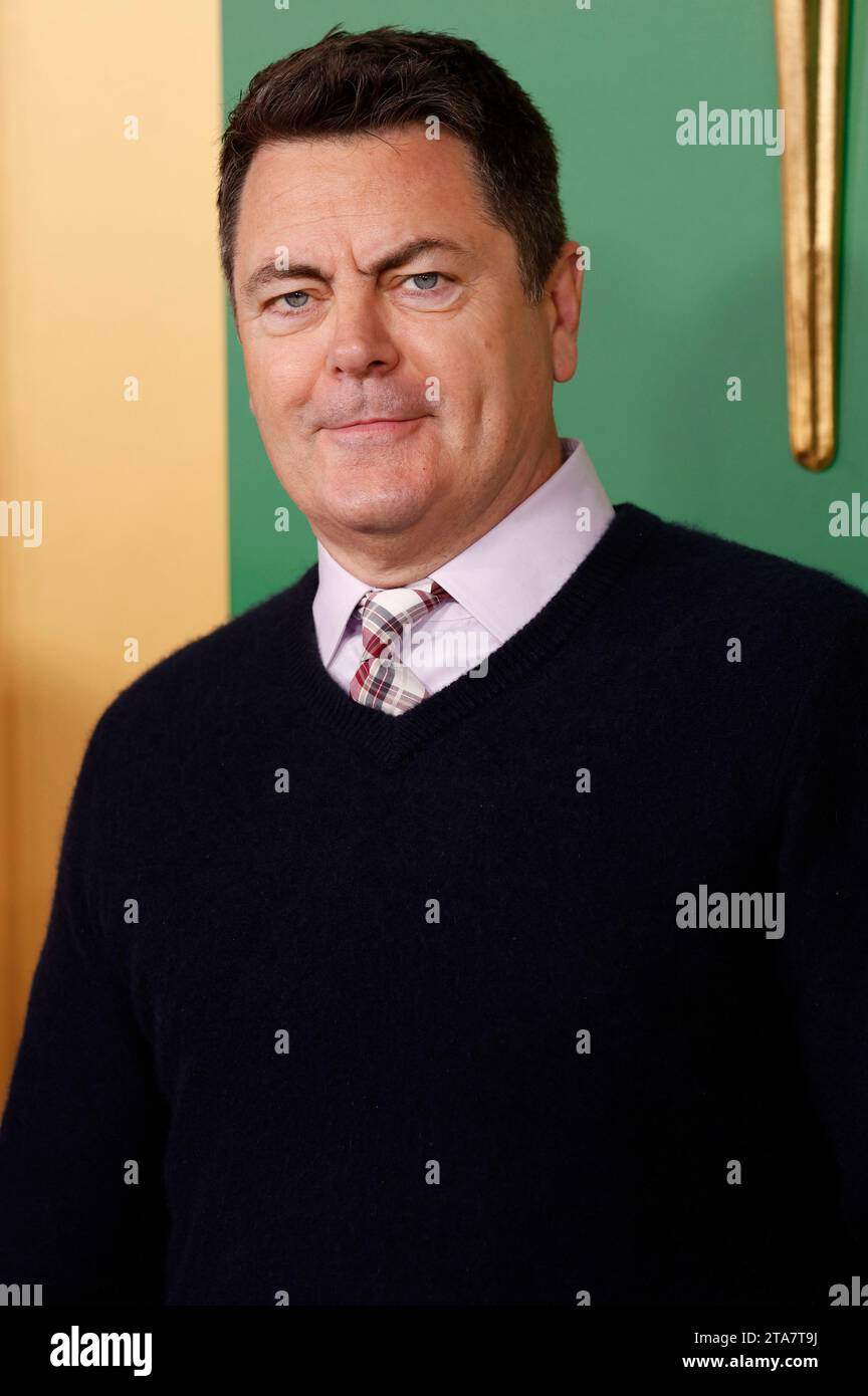 Nick Offerman bei der Weltpremiere des Amazon Prime Video Films 'Candy Cane Lane' im Regency Village Theatre. Los Angeles, 28.11.2023 Stock Photo