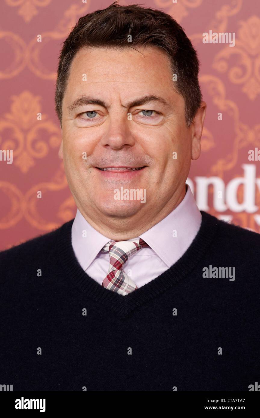 Nick Offerman bei der Weltpremiere des Amazon Prime Video Films 'Candy Cane Lane' im Regency Village Theatre. Los Angeles, 28.11.2023 Stock Photo