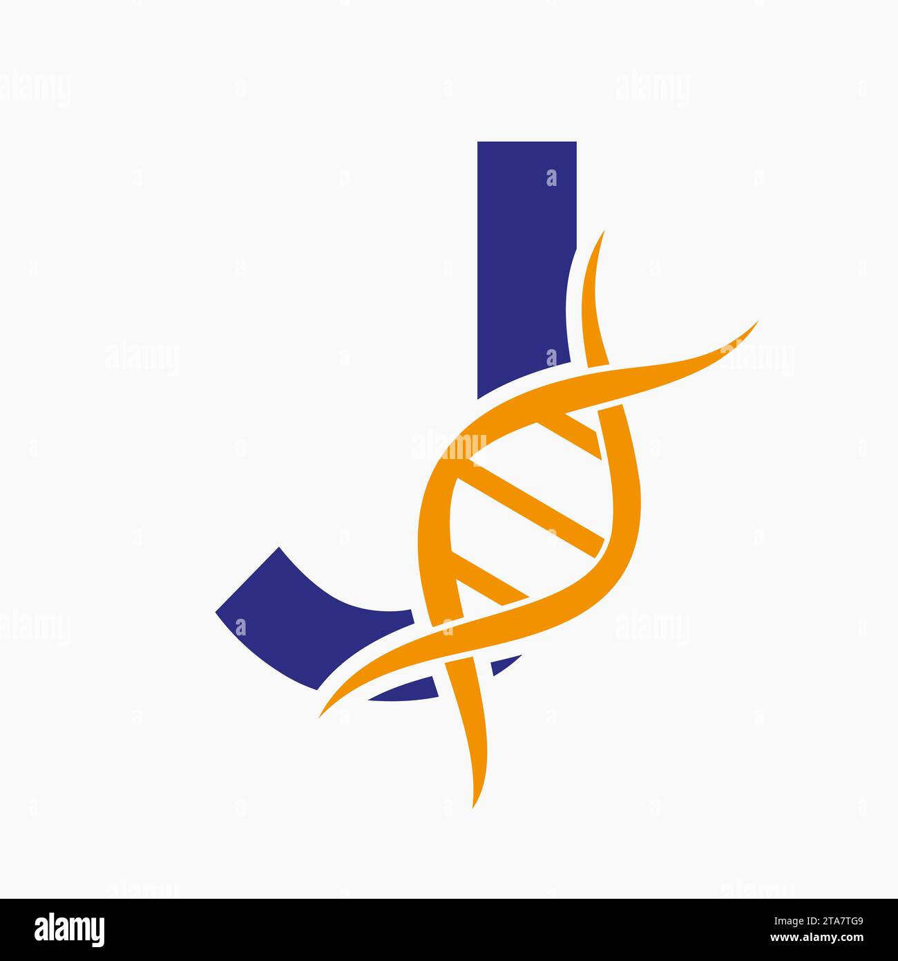 Dna Logo On Letter J, Logotype, Medicine Symbol Stock Vector